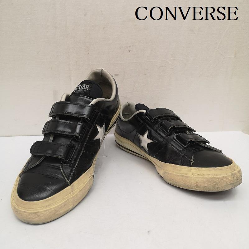 コンバース CONVERSE スニーカー スニーカー レザ－ ベルクロ スニーカー 日本製 26.0cm 黒 / ブラック / black メンズ USED 古着 中古 50139176