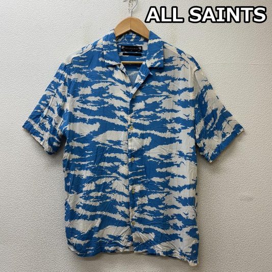 オールセインツ ALLSAINTS シャツ、ブラウス 半袖 Valais 総柄 レーヨン オープンカラー ボックス ハワイアン アロハ シャツ 青 白 ブルー ホワイト XS 青 / ブルー / blue X 白 / ホワイト / white メンズ USED 古着 中古 50139211