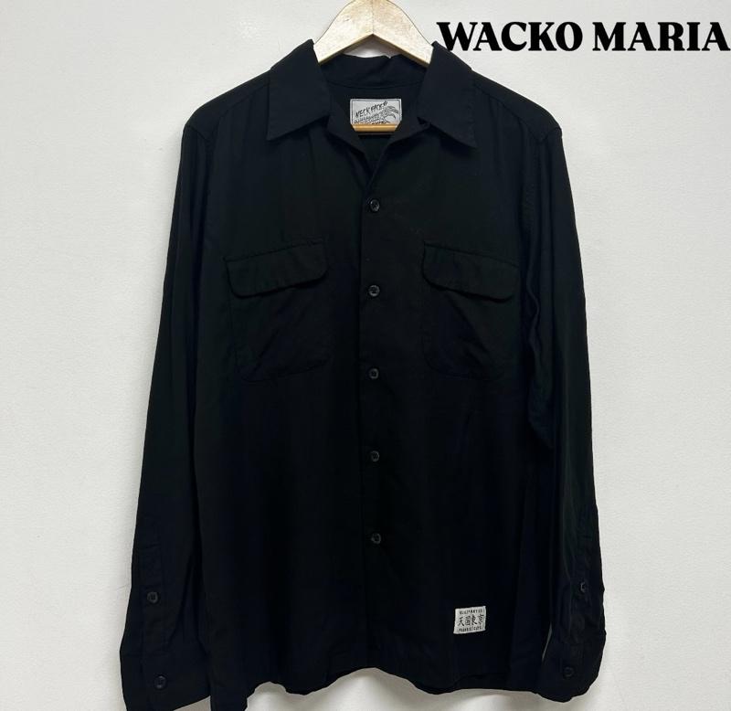 ワコマリア WACKO MARIA シャツ、ブラウス 長袖 WACKO MARIA 長袖シャツ 天国東京 レーヨンシャツ M 総柄 X 刺繍 黒 / ブラック / black メンズ USED 古着 中古 50139212