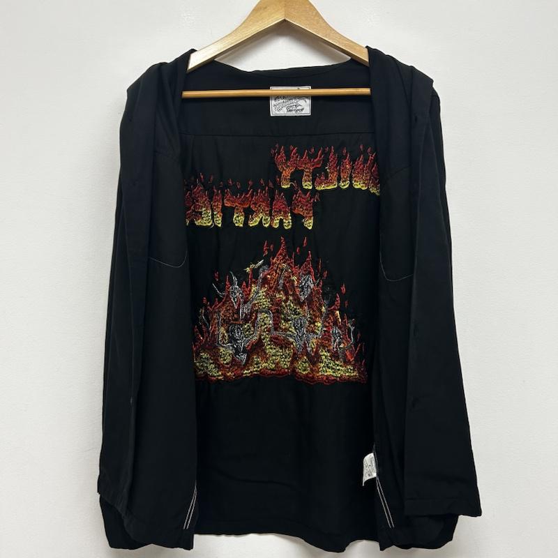 ワコマリア WACKO MARIA シャツ、ブラウス 長袖 WACKO MARIA 長袖シャツ 天国東京 レーヨンシャツ M 総柄 X 刺繍 黒 / ブラック / black メンズ USED 古着 中古 50139212