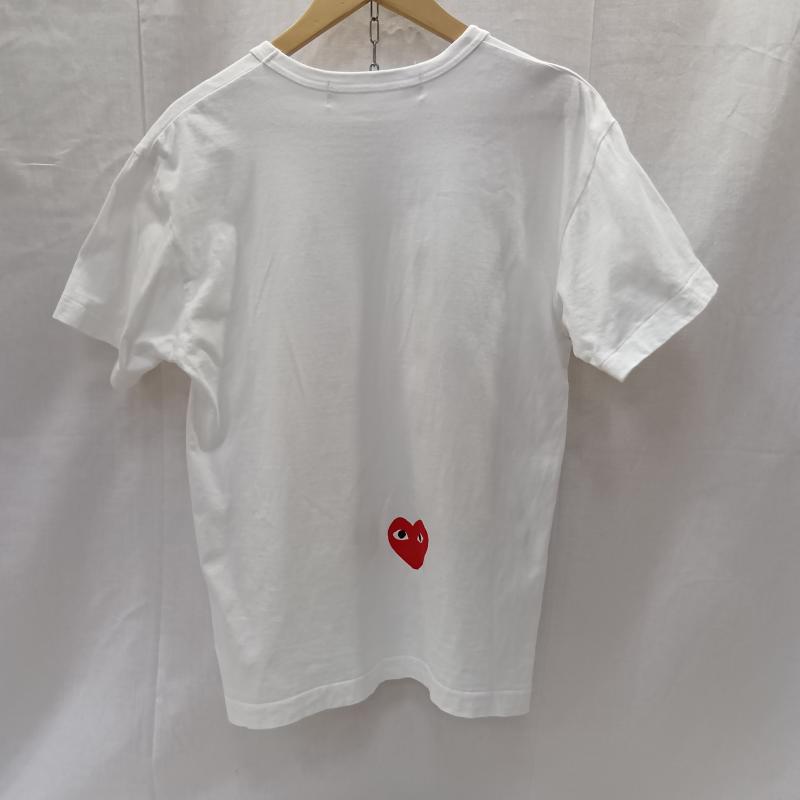 プレイコムデギャルソン PLAY COMME des GARCONS Tシャツ 半袖 × NIKE ナイキ 半袖Tシャツ スウォッシュ ハート刺繍 AE-T402 AD2020 M プリント X キャラクター X ワンポイント 白 / ホワイト / white X 黒 / ブラック / black X 赤 / レッド / red メンズ USED 古着 中古 50139249
