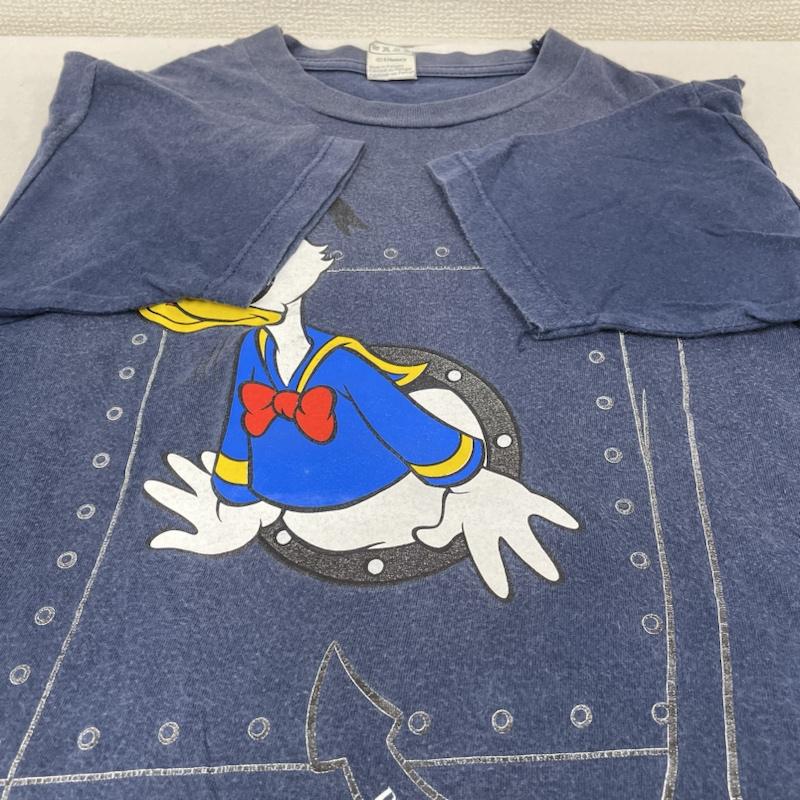 古着 USED Tシャツ 半袖 90s EURO DISNEY ディズニー 半袖 Tシャツ ドナルドダック プリント サイズ12/14 - ロゴ、文字 X キャラクター X プリント 紺 / ネイビー / navy メンズ USED 古着 中古 50139262