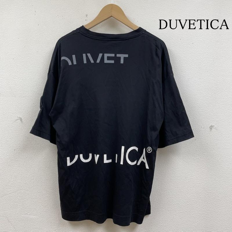デュベティカ DUVETICA Tシャツ 半袖 半袖 Tシャツ ロゴ プリント クルーネック シャツ カットソー 50 ロゴ、文字 X プリント 黒 / ブラック / black メンズ USED 古着 中古 50139275