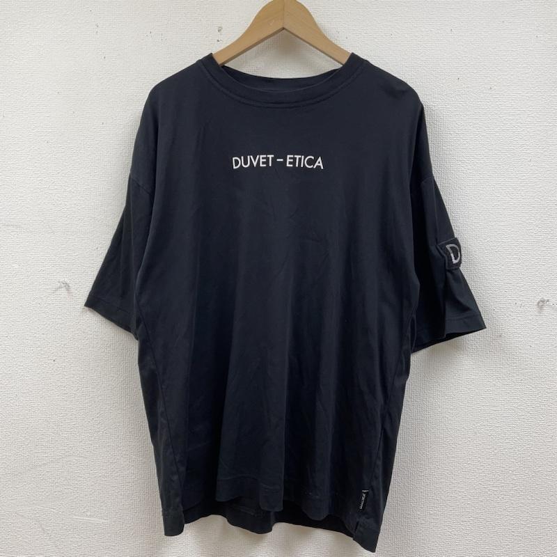 デュベティカ DUVETICA Tシャツ 半袖 半袖 Tシャツ ロゴ プリント クルーネック シャツ カットソー 50 ロゴ、文字 X プリント 黒 / ブラック / black メンズ USED 古着 中古 50139275