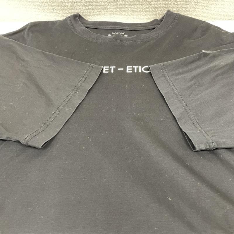 デュベティカ DUVETICA Tシャツ 半袖 半袖 Tシャツ ロゴ プリント クルーネック シャツ カットソー 50 ロゴ、文字 X プリント 黒 / ブラック / black メンズ USED 古着 中古 50139275