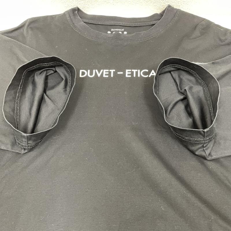 デュベティカ DUVETICA Tシャツ 半袖 半袖 Tシャツ ロゴ プリント クルーネック シャツ カットソー 50 ロゴ、文字 X プリント 黒 / ブラック / black メンズ USED 古着 中古 50139275