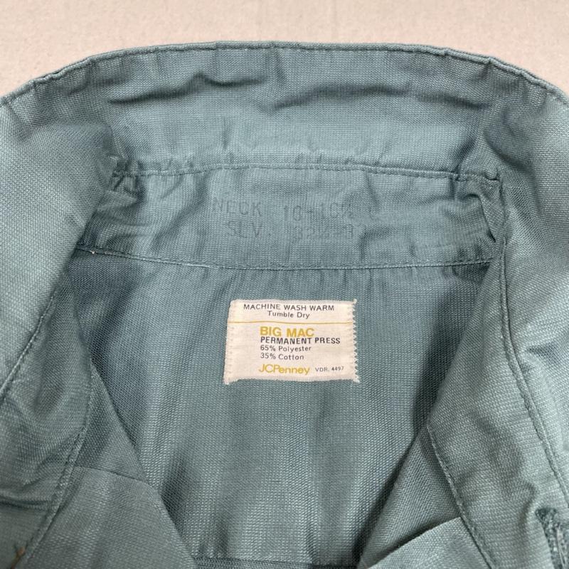 ビックマック BIGMAC シャツ、ブラウス 長袖 70s J.C.Penney 長袖 ワークシャツ Shirt ロングスリーブ 胸ポケット ボタン L 無地 緑 / グリーン / green メンズ USED 古着 中古 50139284