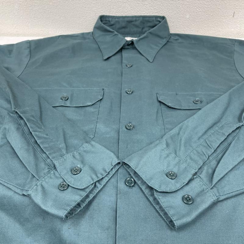 ビックマック BIGMAC シャツ、ブラウス 長袖 70s J.C.Penney 長袖 ワークシャツ Shirt ロングスリーブ 胸ポケット ボタン L 無地 緑 / グリーン / green メンズ USED 古着 中古 50139284