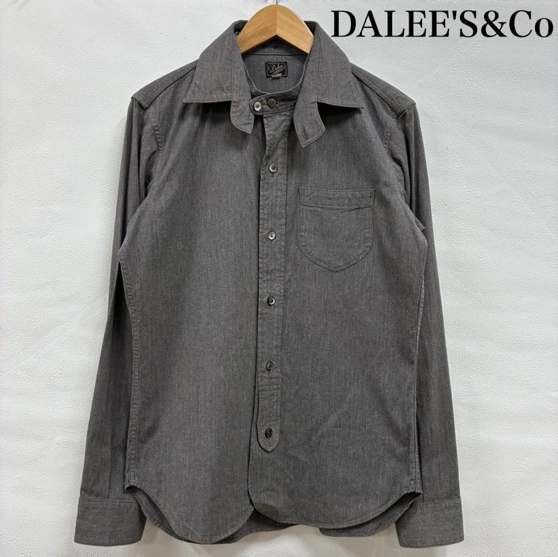 ダリーズ DALEES シャツ、ブラウス 長袖 DELUXEWARE 30s Calico shirt キャラコ シャツ 2WAY コットン リネン 15.5 M - 無地 チャコールグレー / チャコールグレー / メンズ USED 古着 中古 50139335