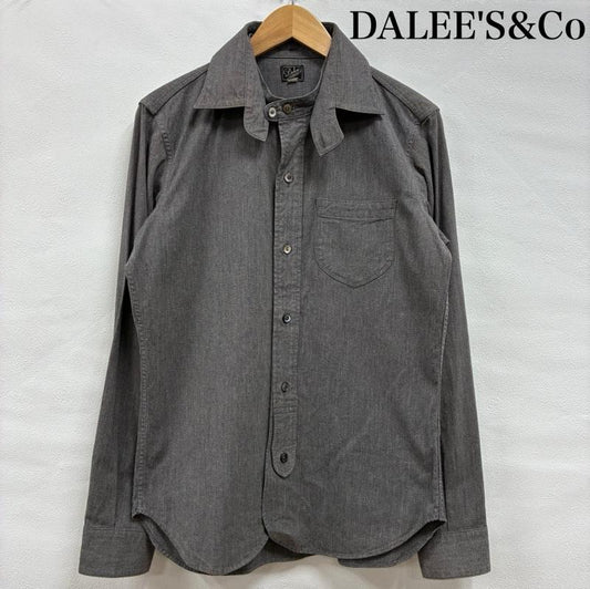 ダリーズ DALEES シャツ、ブラウス 長袖 DELUXEWARE 30s Calico shirt キャラコ シャツ 2WAY コットン リネン 15.5 M - 無地 チャコールグレー / チャコールグレー / メンズ USED 古着 中古 50139335