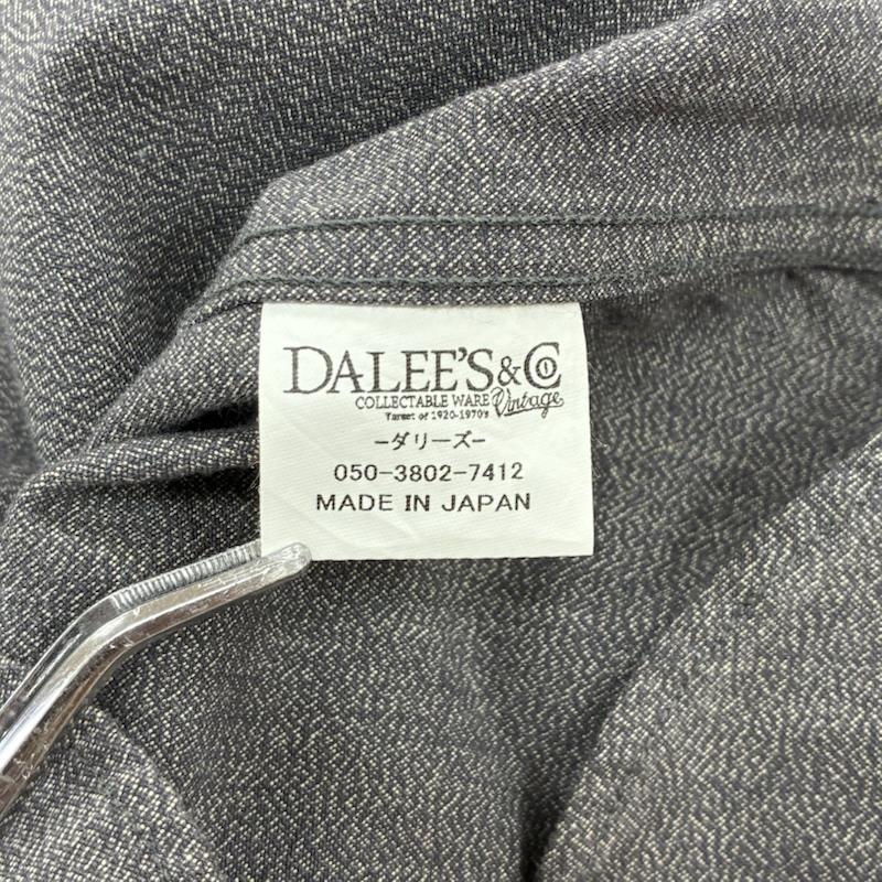 ダリーズ DALEES シャツ、ブラウス 長袖 DELUXEWARE 30s Calico shirt キャラコ シャツ 2WAY コットン リネン 15.5 M - 無地 チャコールグレー / チャコールグレー / メンズ USED 古着 中古 50139335