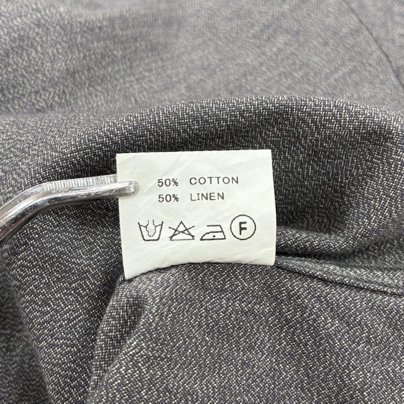 ダリーズ DALEES シャツ、ブラウス 長袖 DELUXEWARE 30s Calico shirt キャラコ シャツ 2WAY コットン リネン 15.5 M - 無地 チャコールグレー / チャコールグレー / メンズ USED 古着 中古 50139335