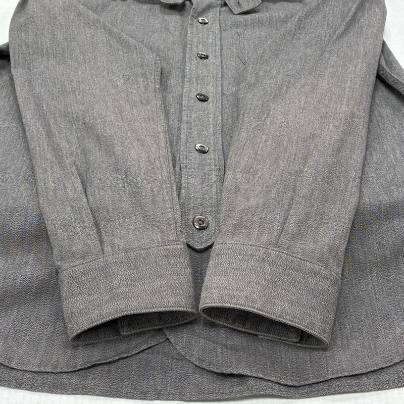 ダリーズ DALEES シャツ、ブラウス 長袖 DELUXEWARE 30s Calico shirt キャラコ シャツ 2WAY コットン リネン 15.5 M - 無地 チャコールグレー / チャコールグレー / メンズ USED 古着 中古 50139335