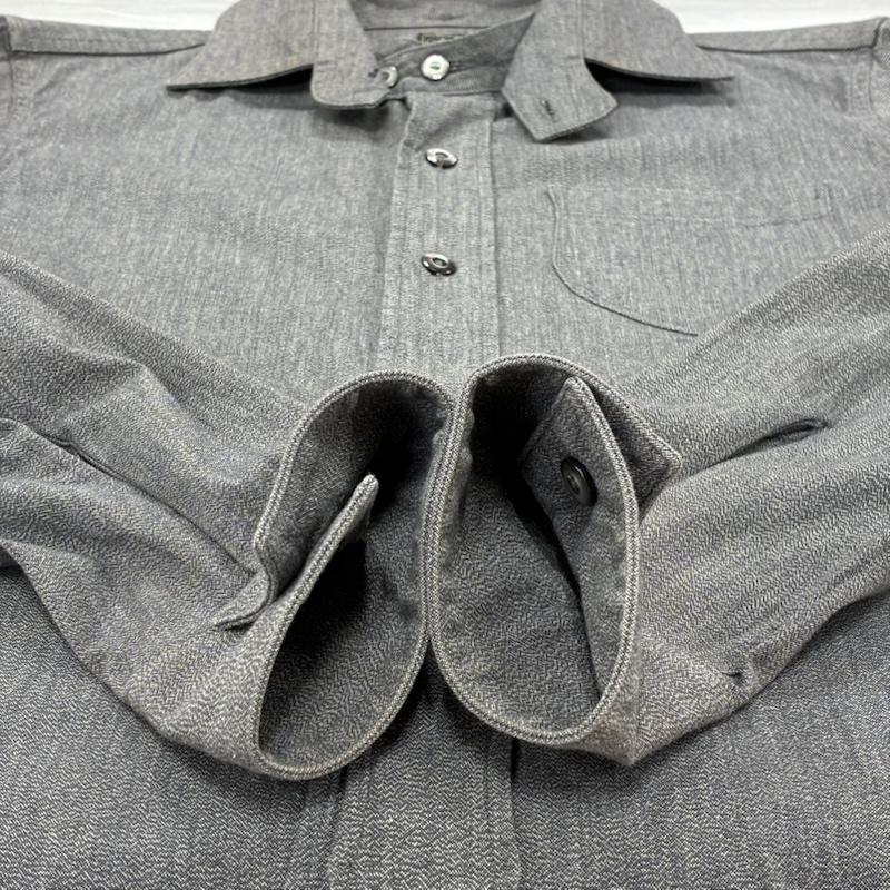 ダリーズ DALEES シャツ、ブラウス 長袖 DELUXEWARE 30s Calico shirt キャラコ シャツ 2WAY コットン リネン 15.5 M - 無地 チャコールグレー / チャコールグレー / メンズ USED 古着 中古 50139335