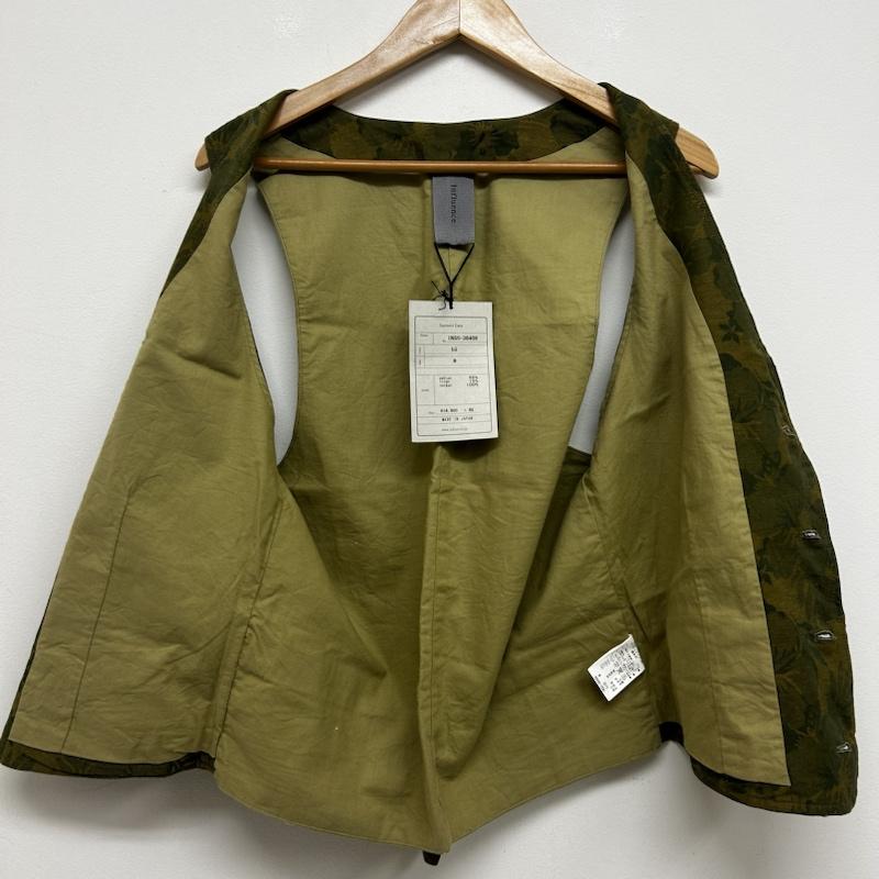 インフルエンス Influence ベスト ベスト Influence リネン フラワー 花柄 ハイビスカス 切替 ベスト ジレ M 花柄 カーキ / カーキ / khaki メンズ USED 古着 中古 50139358