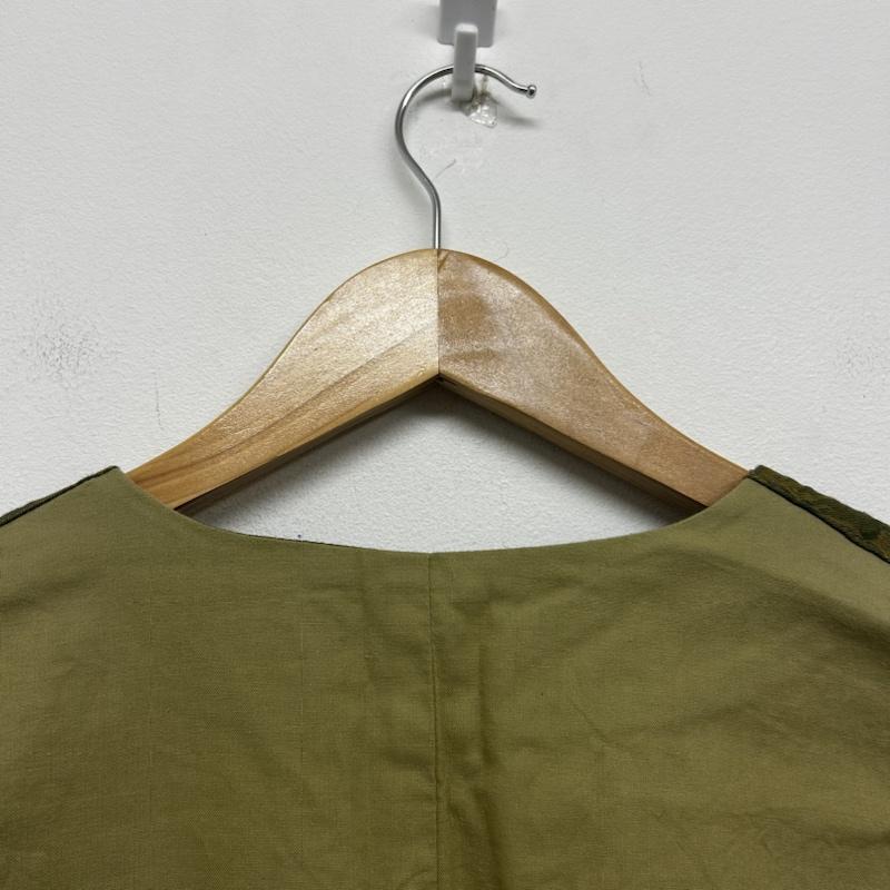 インフルエンス Influence ベスト ベスト Influence リネン フラワー 花柄 ハイビスカス 切替 ベスト ジレ M 花柄 カーキ / カーキ / khaki メンズ USED 古着 中古 50139358