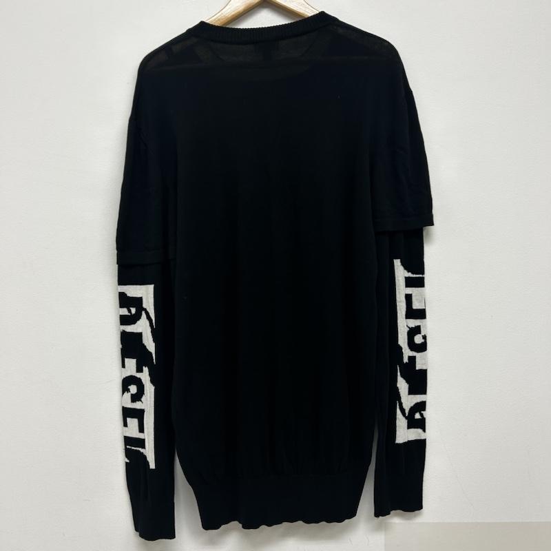 ディーゼル DIESEL ニット、セーター 長袖 長袖ニット フェイクレイヤード イタリア製 L ロゴ、文字 黒 / ブラック / black メンズ USED 古着 中古 50139360