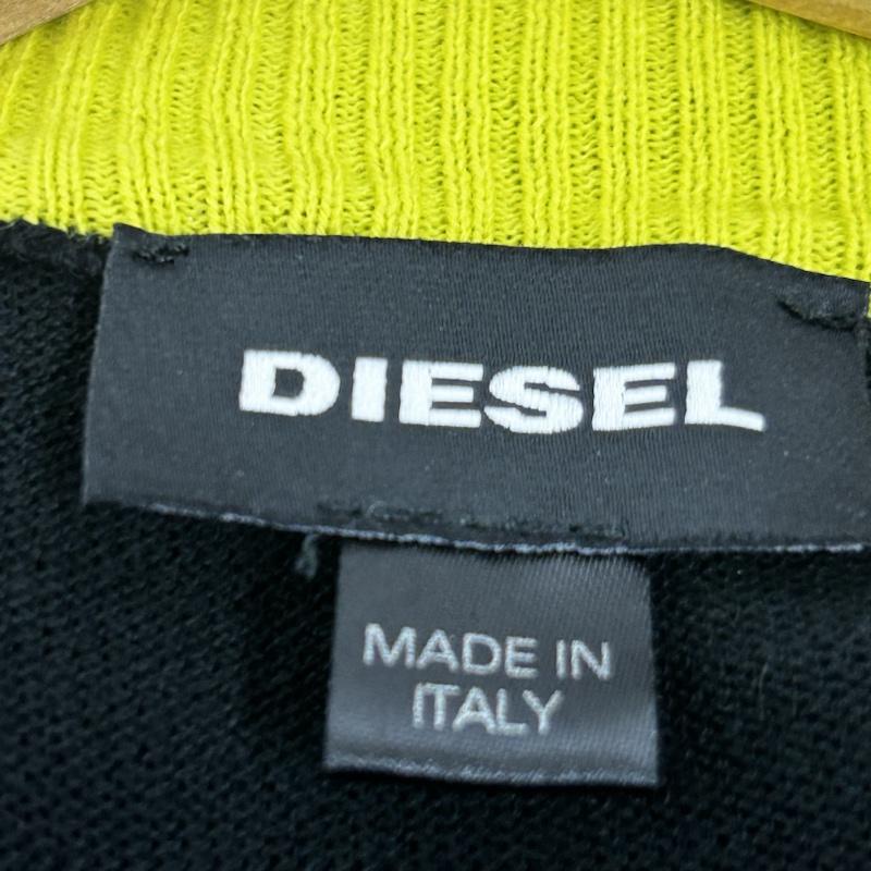 ディーゼル DIESEL ニット、セーター 長袖 長袖ニット フェイクレイヤード イタリア製 L ロゴ、文字 黒 / ブラック / black メンズ USED 古着 中古 50139360
