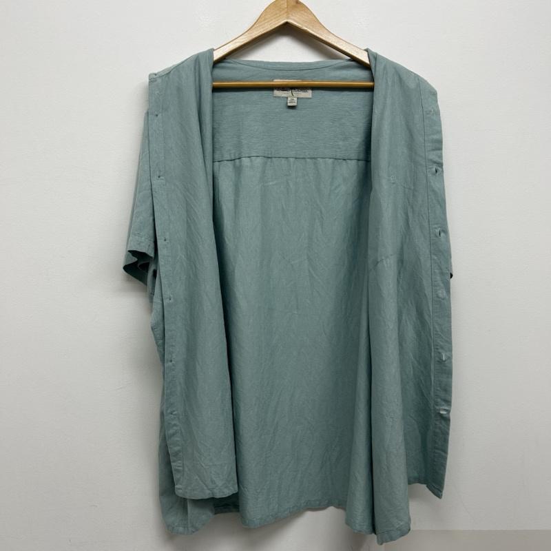 古着 USED シャツ、ブラウス 半袖 Island Shores 半袖シャツ レーヨンシャツ XXL 無地 水色 / ライトブルー / メンズ USED 古着 中古 50139362