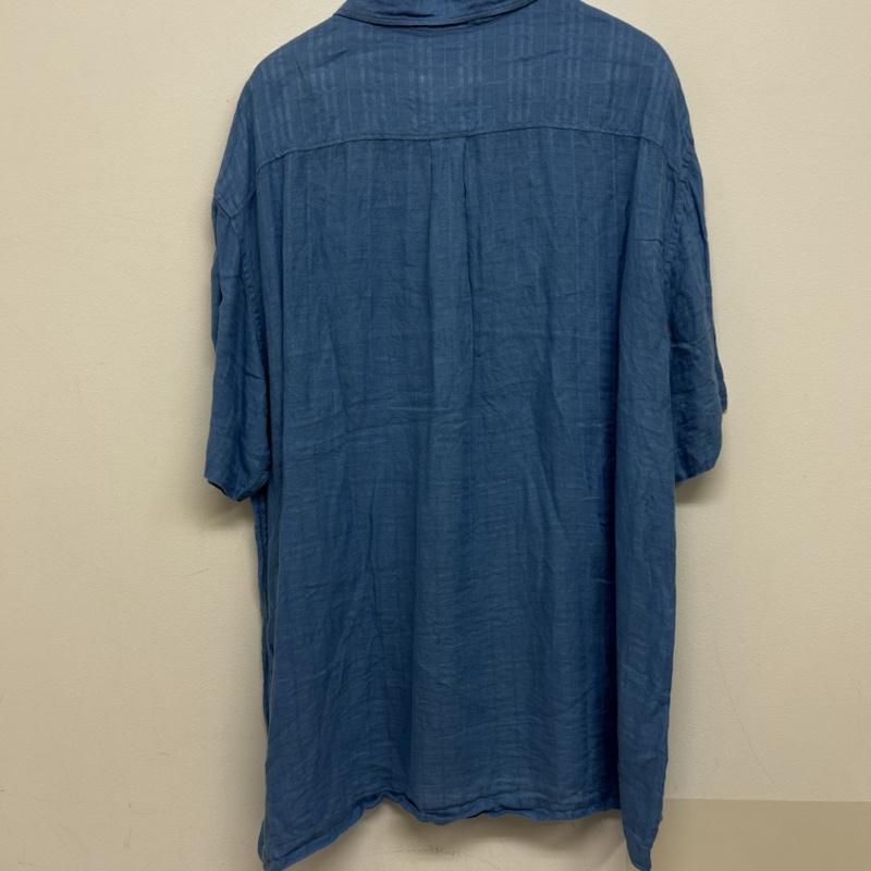 トミーバハマ Tommy Bahama シャツ、ブラウス 半袖 Tommy Bahama リネンシャツ チェックシャツ XXL チェック 青 / ブルー / blue メンズ USED 古着 中古 50139370