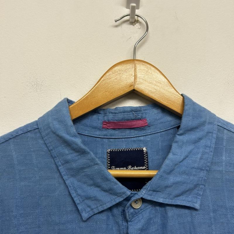 トミーバハマ Tommy Bahama シャツ、ブラウス 半袖 Tommy Bahama リネンシャツ チェックシャツ XXL チェック 青 / ブルー / blue メンズ USED 古着 中古 50139370