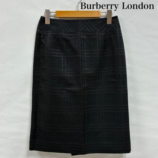 バーバリーロンドン Burberry London スカート ひざ丈スカート ラメ チェック ひざ丈 スカート FXA45-049 38 チェック 黒 / ブラック / black レディース USED 古着 中古 50139396