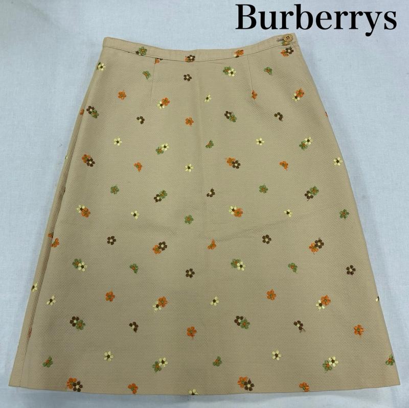 バーバリー・ブルーレーベル BURBERRY BLUE LABEL スカート ひざ丈スカート 花柄 刺繍 ひざ丈 スカート サイドジップ FX547-331 36 花柄 X 刺繍 ベージュ / ベージュ / beige レディース USED 古着 中古 50139398