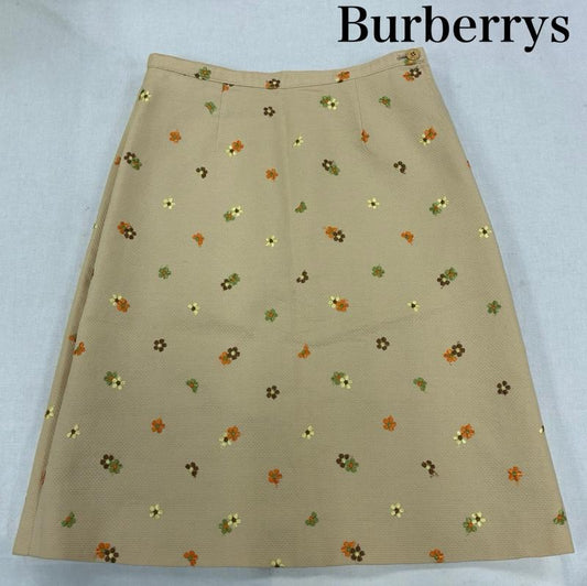 バーバリー・ブルーレーベル BURBERRY BLUE LABEL スカート ひざ丈スカート 花柄 刺繍 ひざ丈 スカート サイドジップ FX547-331 36 花柄 X 刺繍 ベージュ / ベージュ / beige レディース USED 古着 中古 50139398