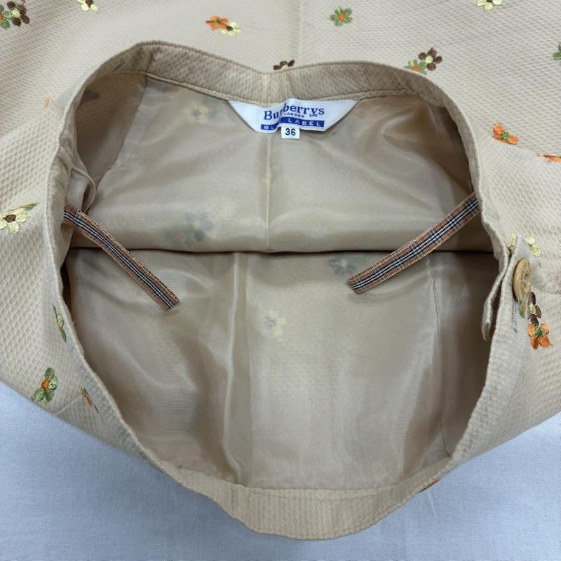 バーバリー・ブルーレーベル BURBERRY BLUE LABEL スカート ひざ丈スカート 花柄 刺繍 ひざ丈 スカート サイドジップ FX547-331 36 花柄 X 刺繍 ベージュ / ベージュ / beige レディース USED 古着 中古 50139398