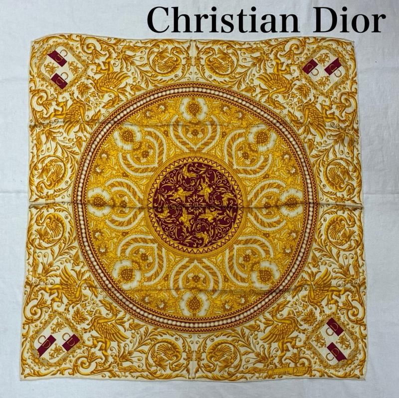 クリスチャンディオール Christian Dior ファッション小物 スカーフ、ポケットチーフ イタリア製 総柄 シルク スカーフ - 総柄 X ロゴ、文字 マルチカラー / マルチカラー / multicolor レディース USED 古着 中古 50139417