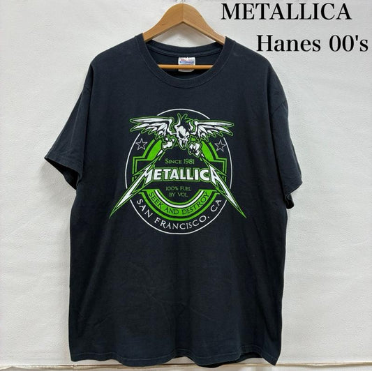 ヘインズ HANES Tシャツ 半袖 METALLICA メタリカ SEEK AND DESTROY オールド 00 s バンド ロック メタル Tシャツ LL ロゴ、文字 X プリント 黒 / ブラック / black メンズ USED 古着 中古 50139428