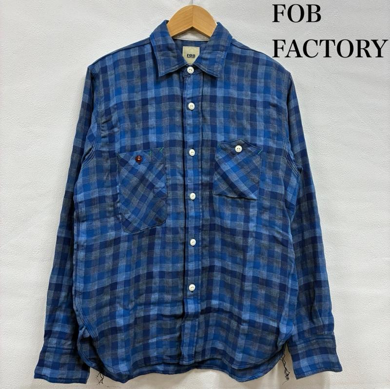 エフオービーファクトリー FOB FACTORY シャツ、ブラウス 長袖 F3356 ガチャポケ フランネル チェック ワーク シャツ マチ付き 2 チェック 黒 / ブラック / black メンズ USED 古着 中古 50139436