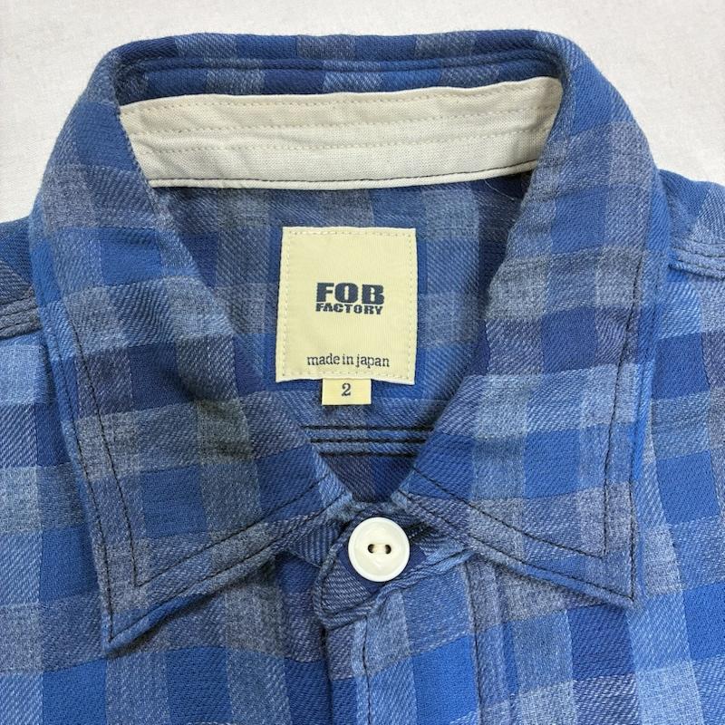 エフオービーファクトリー FOB FACTORY シャツ、ブラウス 長袖 F3356 ガチャポケ フランネル チェック ワーク シャツ マチ付き 2 チェック 黒 / ブラック / black メンズ USED 古着 中古 50139436
