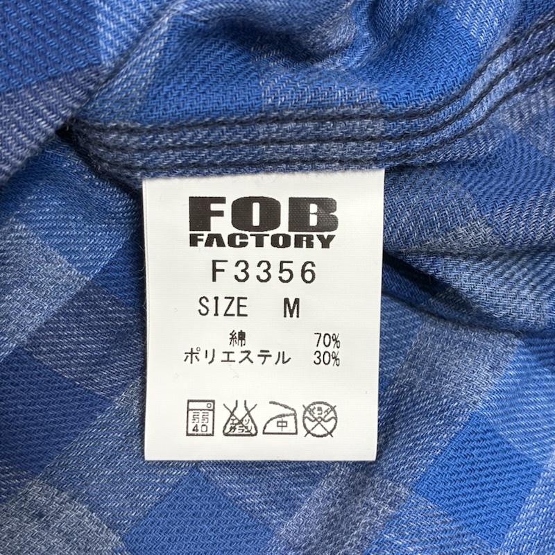 エフオービーファクトリー FOB FACTORY シャツ、ブラウス 長袖 F3356 ガチャポケ フランネル チェック ワーク シャツ マチ付き 2 チェック 黒 / ブラック / black メンズ USED 古着 中古 50139436