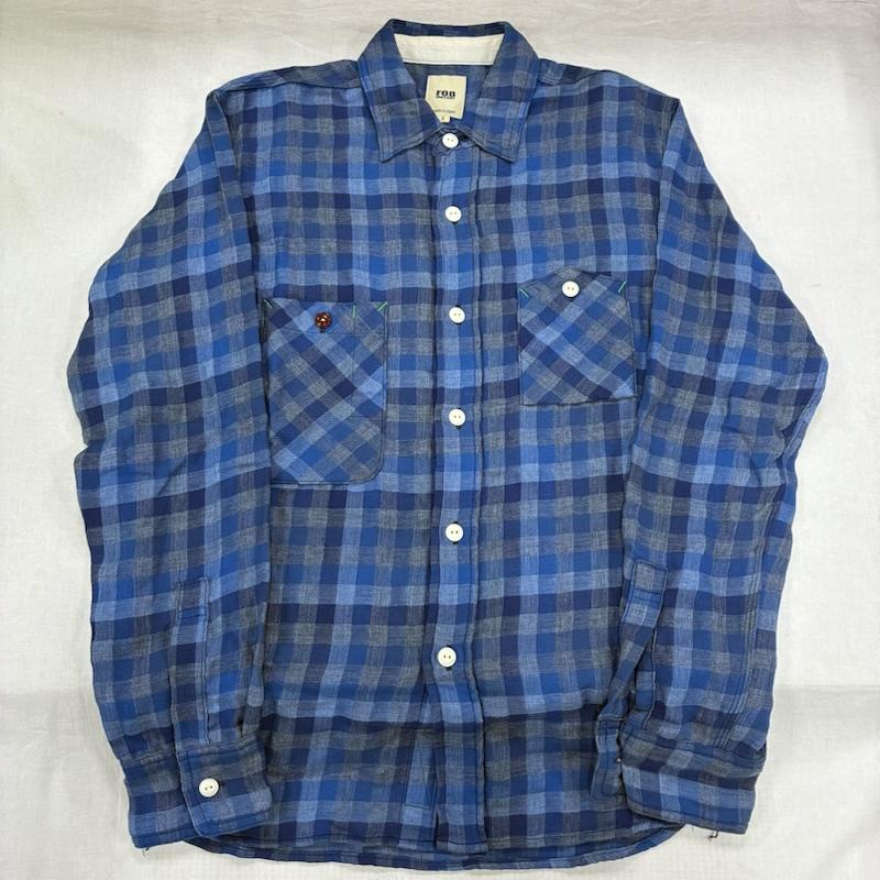 エフオービーファクトリー FOB FACTORY シャツ、ブラウス 長袖 F3356 ガチャポケ フランネル チェック ワーク シャツ マチ付き 2 チェック 黒 / ブラック / black メンズ USED 古着 中古 50139436
