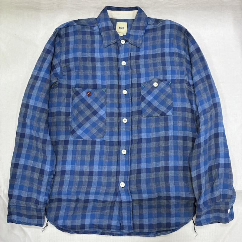 エフオービーファクトリー FOB FACTORY シャツ、ブラウス 長袖 F3356 ガチャポケ フランネル チェック ワーク シャツ マチ付き 2 チェック 黒 / ブラック / black メンズ USED 古着 中古 50139436
