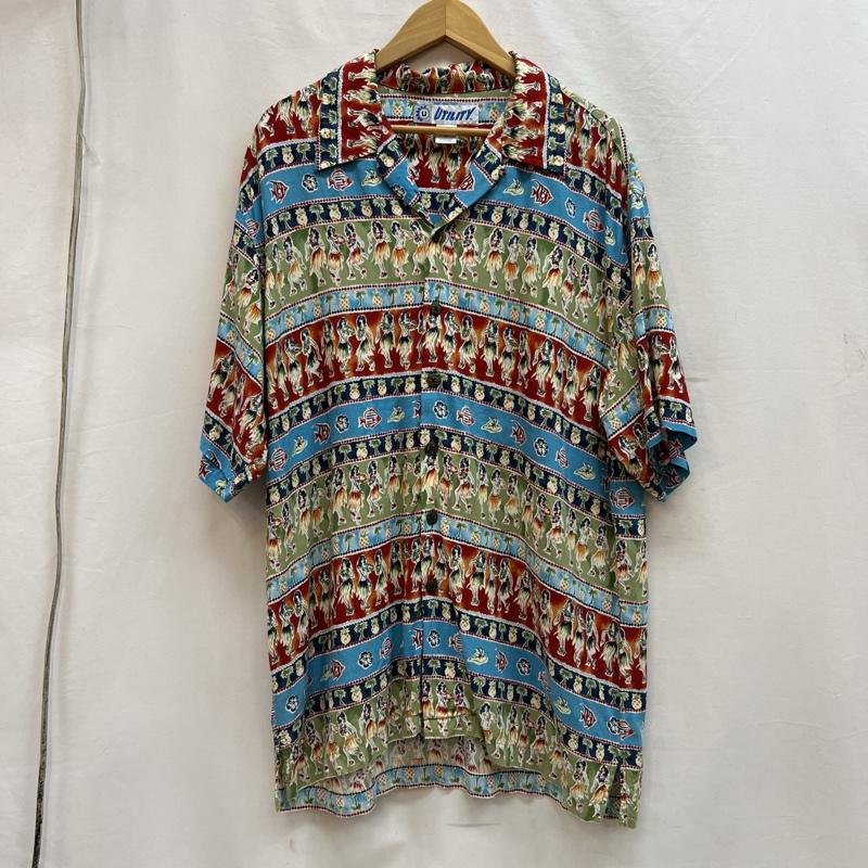 古着 USED シャツ、ブラウス 半袖 UTILITY フラガール レーヨン アロハシャツ L メンズ USED 古着 中古 50139460