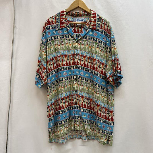 古着 USED シャツ、ブラウス 半袖 UTILITY フラガール レーヨン アロハシャツ L メンズ USED 古着 中古 50139460