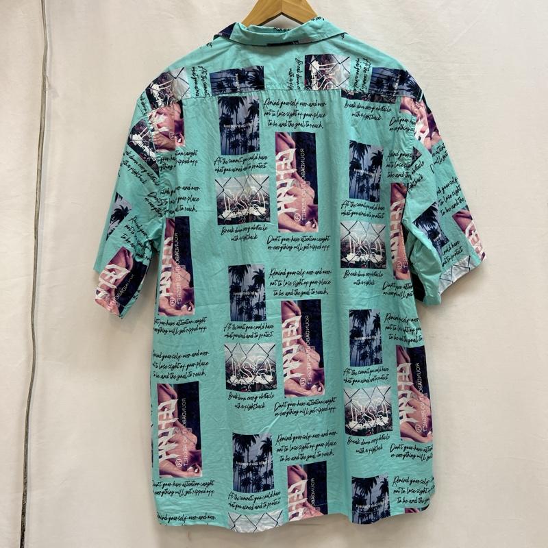 レフラー LEFLAH シャツ、ブラウス 半袖 ロゴ刺繡 アロハシャツ 開襟 XXL 緑 / グリーン / green メンズ USED 古着 中古 50139472