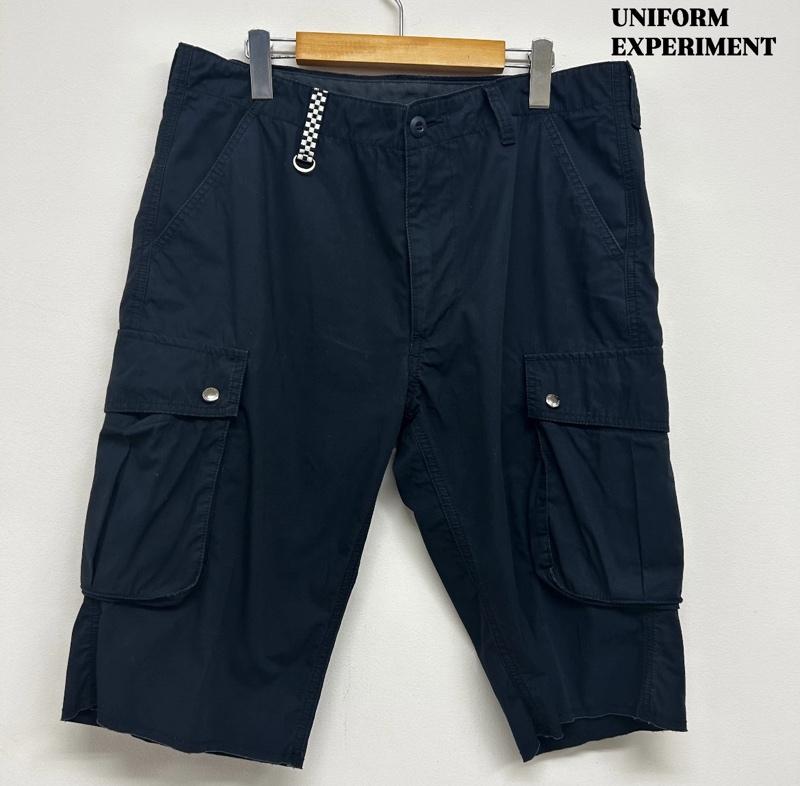 ユニフォームエクスペリメント uniform experiment パンツ ショートパンツ UNIFORM EXPERIMENT ショートパンツ カーゴポケット 3 無地 紺 / ネイビー / navy メンズ USED 古着 中古 50139560