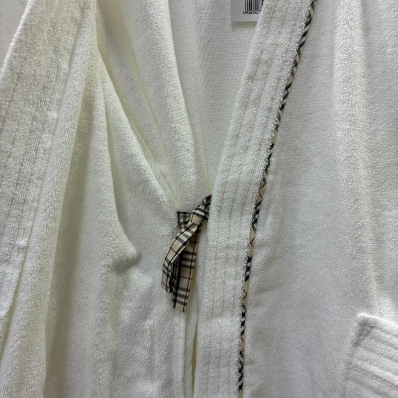 バーバリー BURBERRY トップス トップス バスローブ ガウン ノバチェック white下げ札付き L L チェック 白 / ホワイト / white レディース USED 古着 中古 50139589