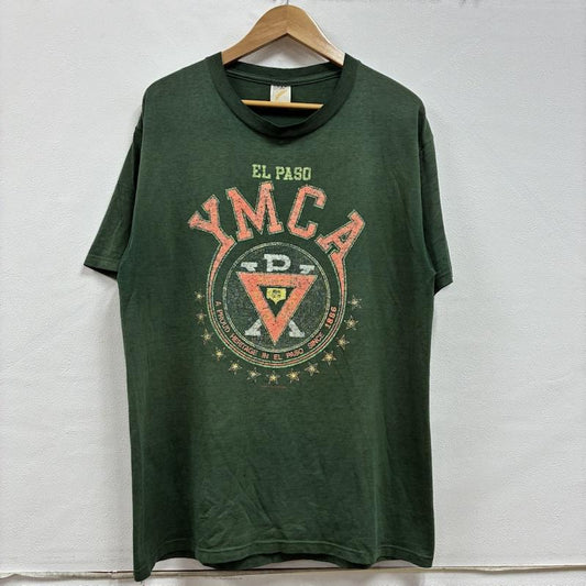 ジャージーズ JERZEES Tシャツ 半袖 90 s 00 s USA製 50/50 HEAVEY WEIGHT オールド YMCA EL PASO プリント Tシャツ 襤褸 グランジ - ロゴ、文字 X プリント 緑 / グリーン / green メンズ USED 古着 中古 50139603