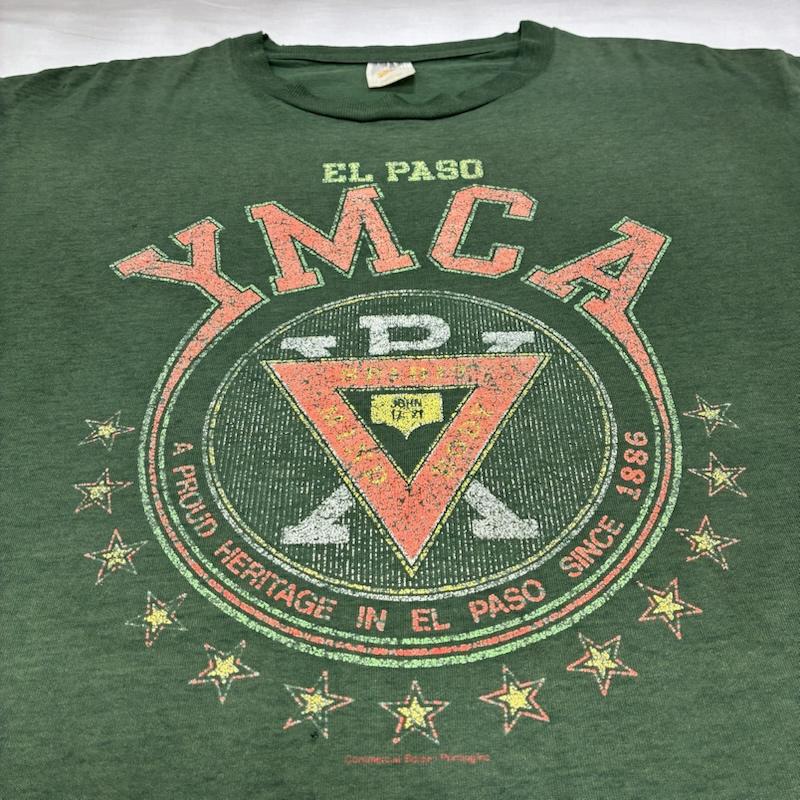 ジャージーズ JERZEES Tシャツ 半袖 90 s 00 s USA製 50/50 HEAVEY WEIGHT オールド YMCA EL PASO プリント Tシャツ 襤褸 グランジ - ロゴ、文字 X プリント 緑 / グリーン / green メンズ USED 古着 中古 50139603