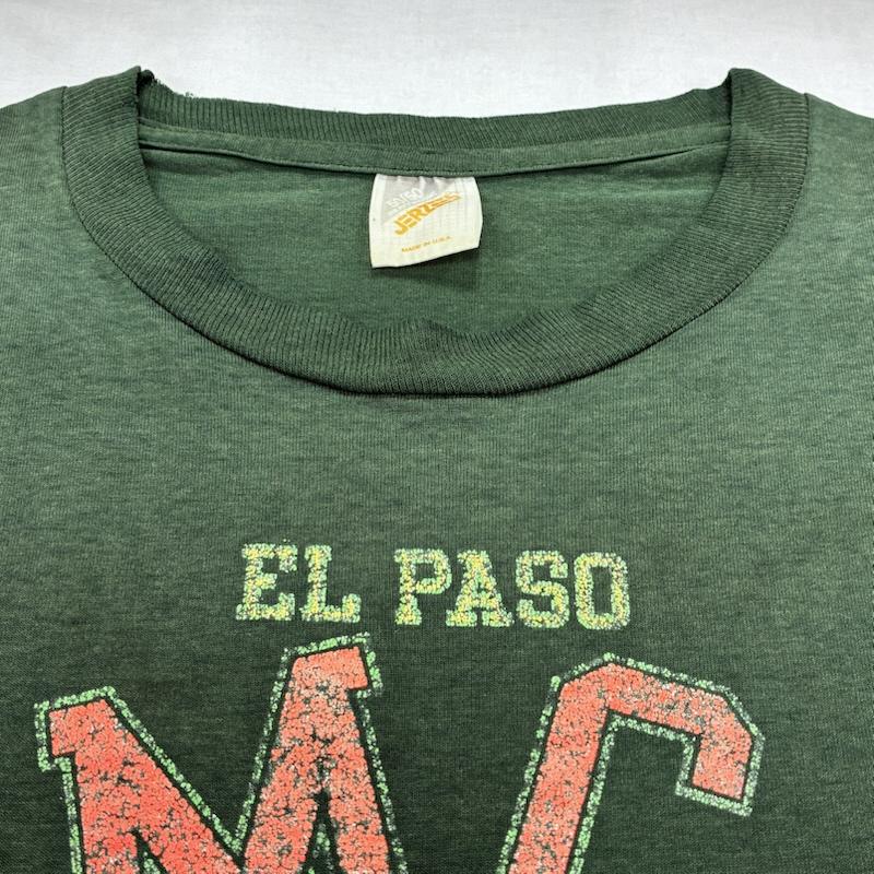 ジャージーズ JERZEES Tシャツ 半袖 90 s 00 s USA製 50/50 HEAVEY WEIGHT オールド YMCA EL PASO プリント Tシャツ 襤褸 グランジ - ロゴ、文字 X プリント 緑 / グリーン / green メンズ USED 古着 中古 50139603
