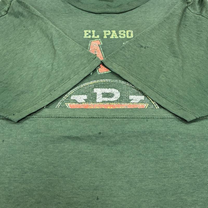 ジャージーズ JERZEES Tシャツ 半袖 90 s 00 s USA製 50/50 HEAVEY WEIGHT オールド YMCA EL PASO プリント Tシャツ 襤褸 グランジ - ロゴ、文字 X プリント 緑 / グリーン / green メンズ USED 古着 中古 50139603