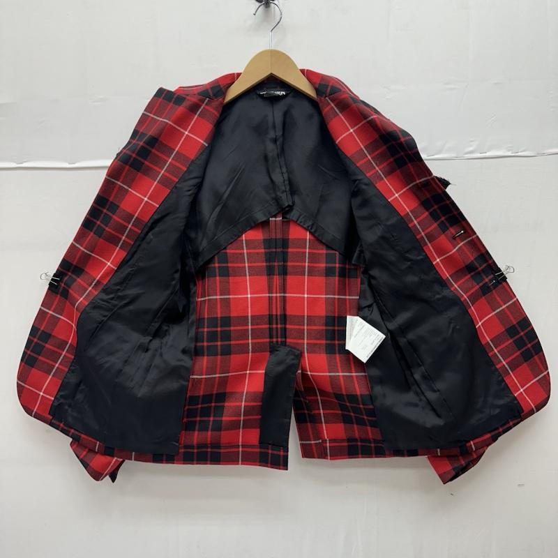 ブラックコムデギャルソン BLACK COMME des GARCONS ジャケット、上着 ジャケット、ブレザー 23AW タータン チェック カットアウト ジャケット 1L-J006 M 赤 / レッド / red メンズ USED 古着 中古 50139638