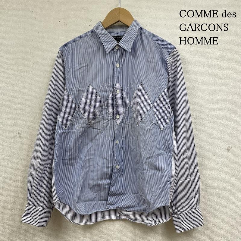 コムデギャルソンオム COMME des GARCONS HOMME シャツ、ブラウス 長袖 長袖 シャツ ブラウス ストライプ マルチパターン HB-B060 サイズSS - ストライプ X  白 / ホワイト / white X 青 / ブルー / blue メンズ USED 古着 中古 50139643