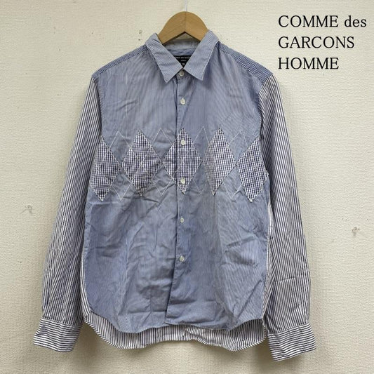 コムデギャルソンオム COMME des GARCONS HOMME シャツ、ブラウス 長袖 長袖 シャツ ブラウス ストライプ マルチパターン HB-B060 サイズSS - ストライプ X  白 / ホワイト / white X 青 / ブルー / blue メンズ USED 古着 中古 50139643