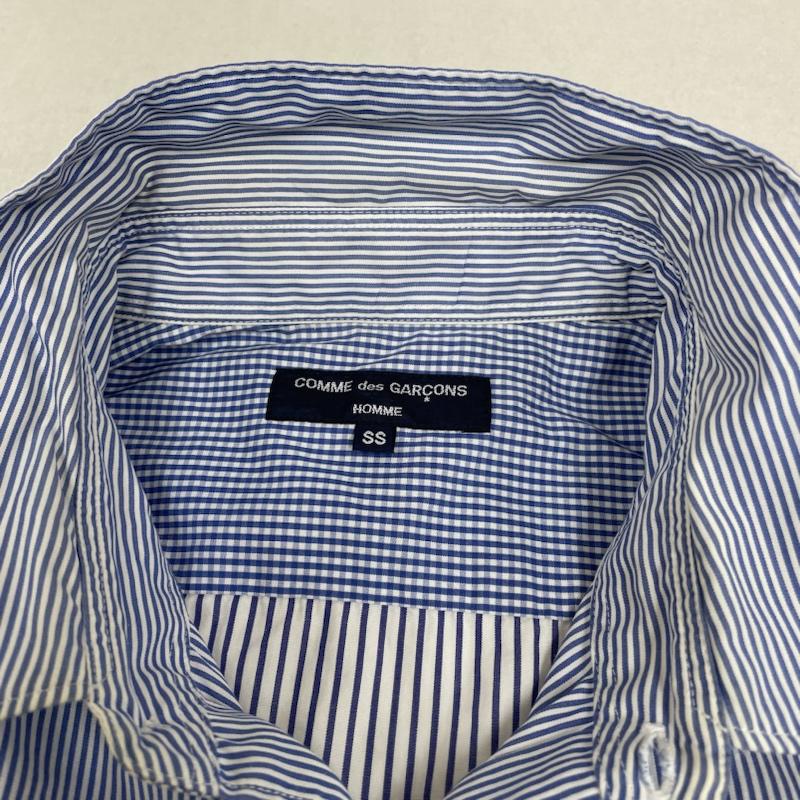 コムデギャルソンオム COMME des GARCONS HOMME シャツ、ブラウス 長袖 長袖 シャツ ブラウス ストライプ マルチパターン HB-B060 サイズSS - ストライプ X  白 / ホワイト / white X 青 / ブルー / blue メンズ USED 古着 中古 50139643