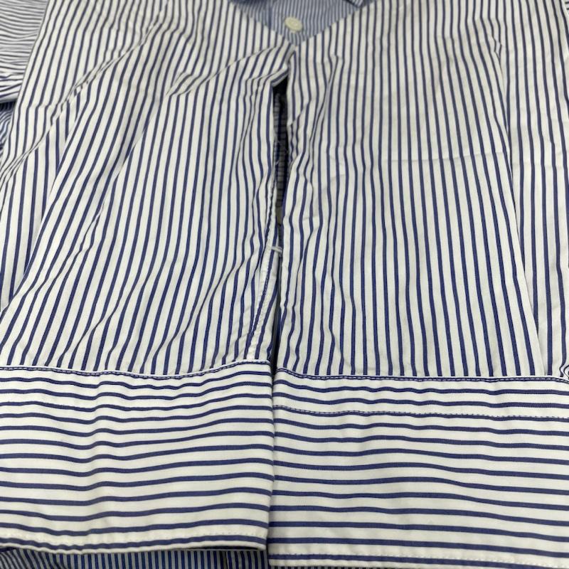 コムデギャルソンオム COMME des GARCONS HOMME シャツ、ブラウス 長袖 長袖 シャツ ブラウス ストライプ マルチパターン HB-B060 サイズSS - ストライプ X  白 / ホワイト / white X 青 / ブルー / blue メンズ USED 古着 中古 50139643